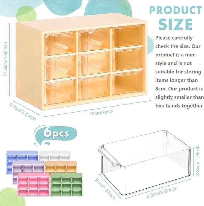 Amyhill 6 Pcs Mini Drawer Organizer Small Organizer - Image 2
