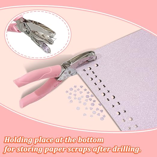 CheeMuii 5 Pieces Metal Handheld Paper Punch Single-Hole Tag Punch Set - Image 4