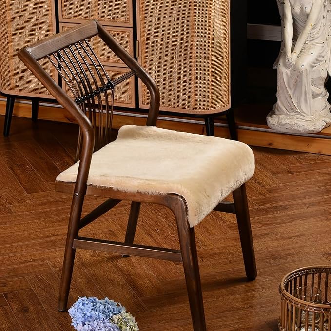 LLB Sheepskin Chair Covers Office Chair Cushion Dining Room Chair Pads Desk - Image 2
