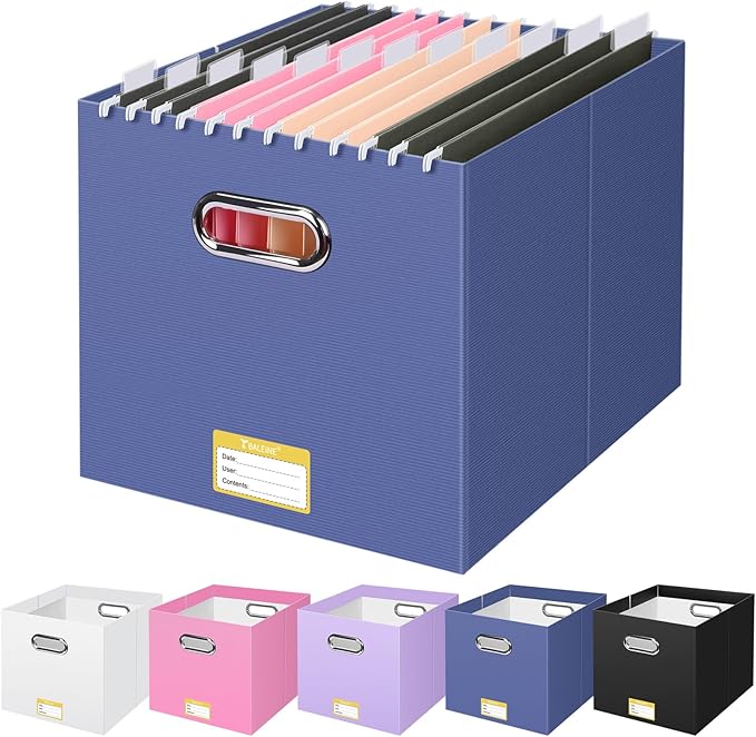 BALEINE File Organizer Box, Cardboard File Folder Organizer by BALEINE