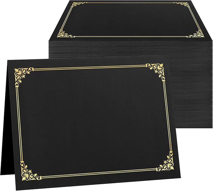 SUNEE Certificate Holders, 100 Packs Black Diploma Holders, Certificate Covers by SUNEE
