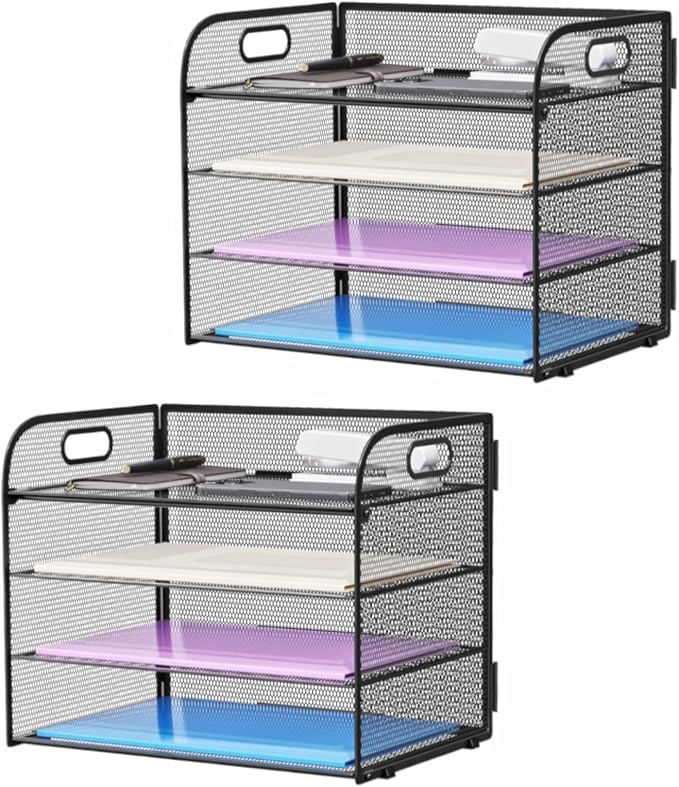 Marbrasse 2 Pack 4 Tier Paper Organizer Letter Tray by Marbrasse
