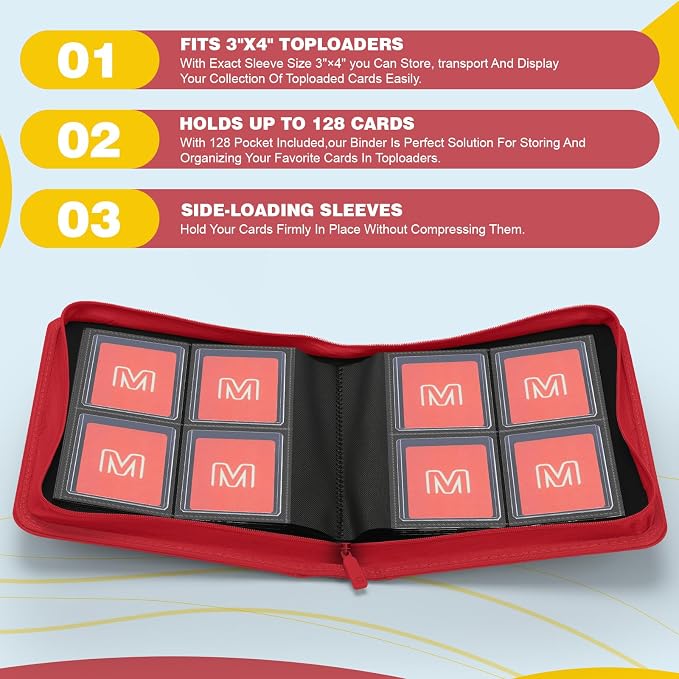 Toploader Binder, 4-Pocket Side Load Trading Card Album, Holds 128 Cards - Image 3