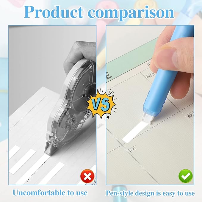 BESARME 6 Pack Correction Tape Pens, 1/5 X 236 Inch | Push pull protective - Image 3