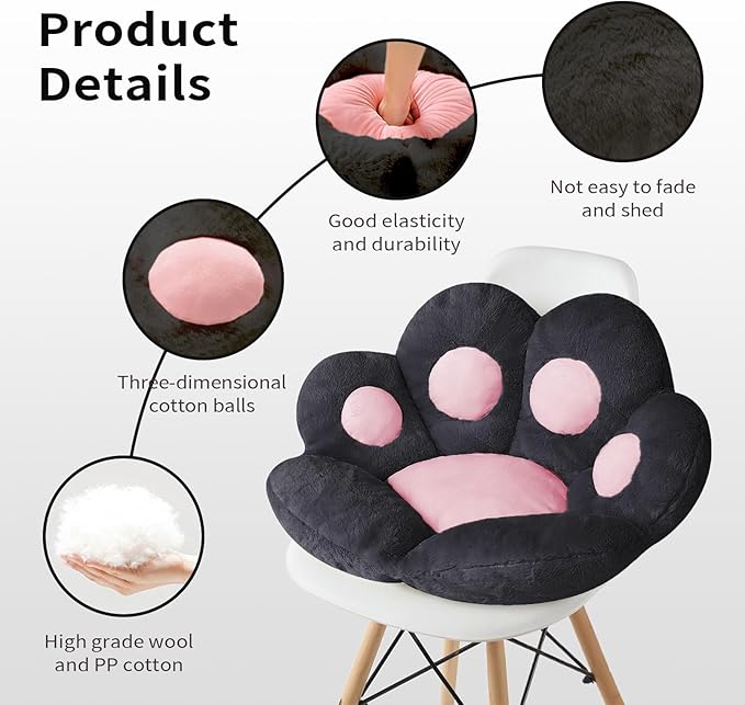 Ditucu Cat Paw Cushion Kawaii Chair Cushions 27.5 x 23.6 inch Cute Stuff Seat - Image 5