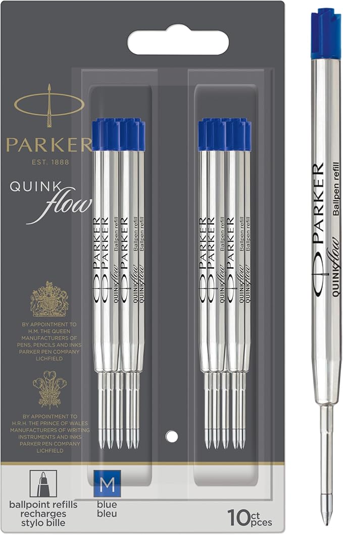 Parker Ballpoint Pen Refills, Medium Point, Authentic Ink Refills Compatible by Unknown