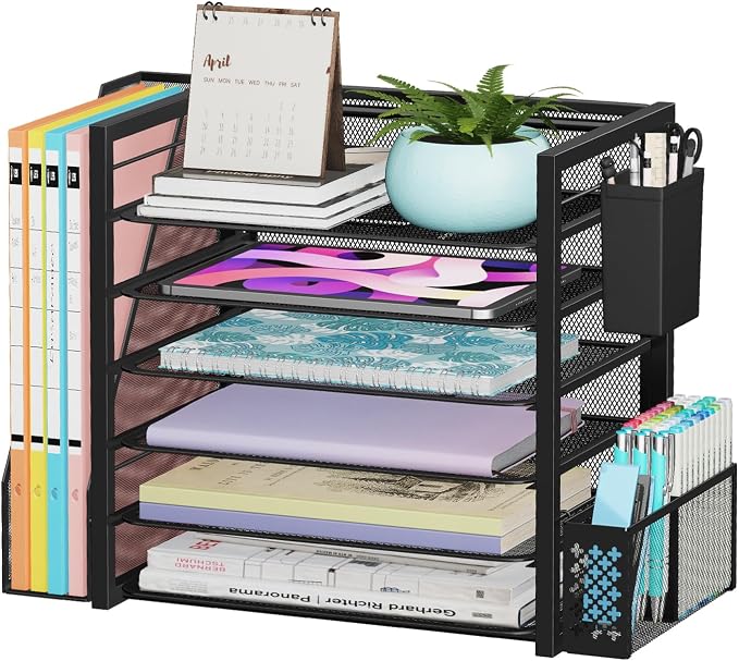 Simple Trending 6 Tier Desk File Organizer, Paper Letter Tray Organizer by SimpleTrending