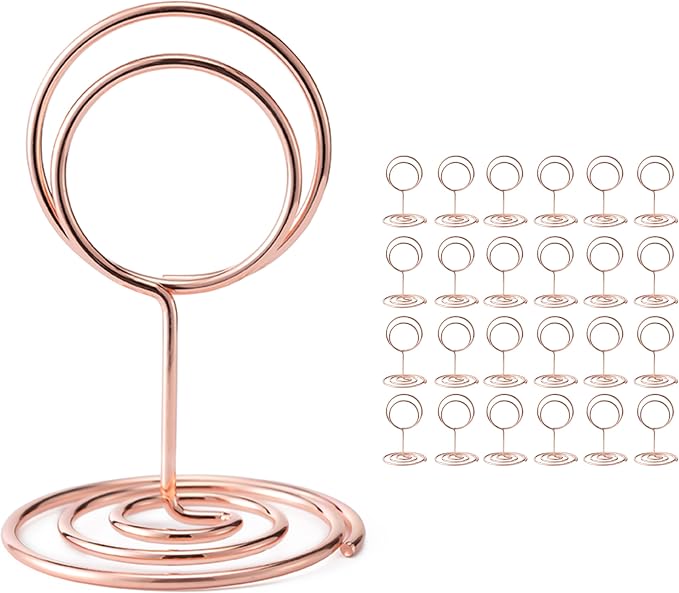 Hoewina 26Pcs Table Number Holders, Place Card Holder, Wire Picture Holder by Hoewina