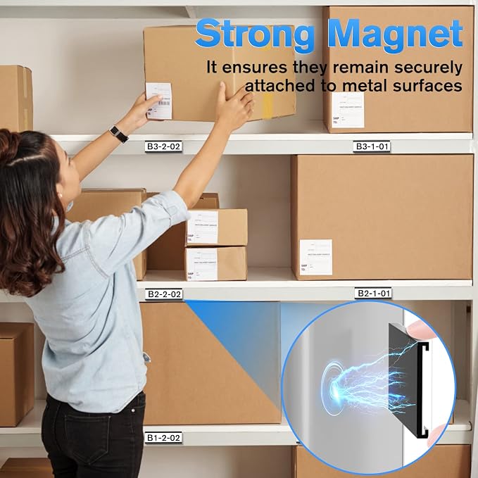 MaxGear 100 Pack C Channel Magnetic Label Holders, 1 x 3" | Magnetic Labels - Image 6