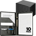10 Pack Padfolio Portfolio Binder, Faux Leather Folder, Resume Interview Legal by JUSTASHOW