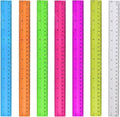 7PCS Clear Ruler, 12 Inch Plastic Rulers by HXSEMAYIG