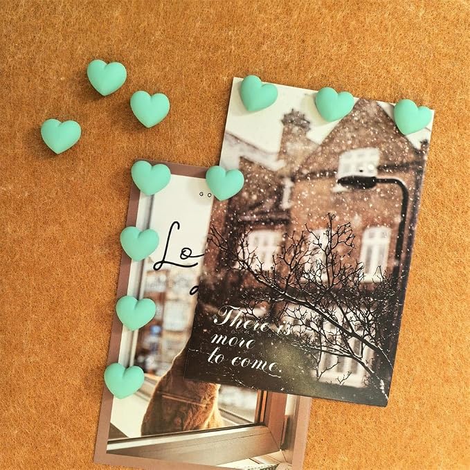 28pcs Decorative Cute Push Pins Heart Green Thumbtacks Thumb Tacks Pushpins - Image 3