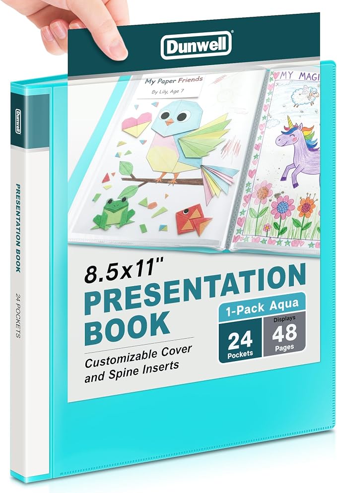 Dunwell Presentation Binder 24-Pocket, Displays 48 Pages, 8.5x11 Portfolio by Dunwell