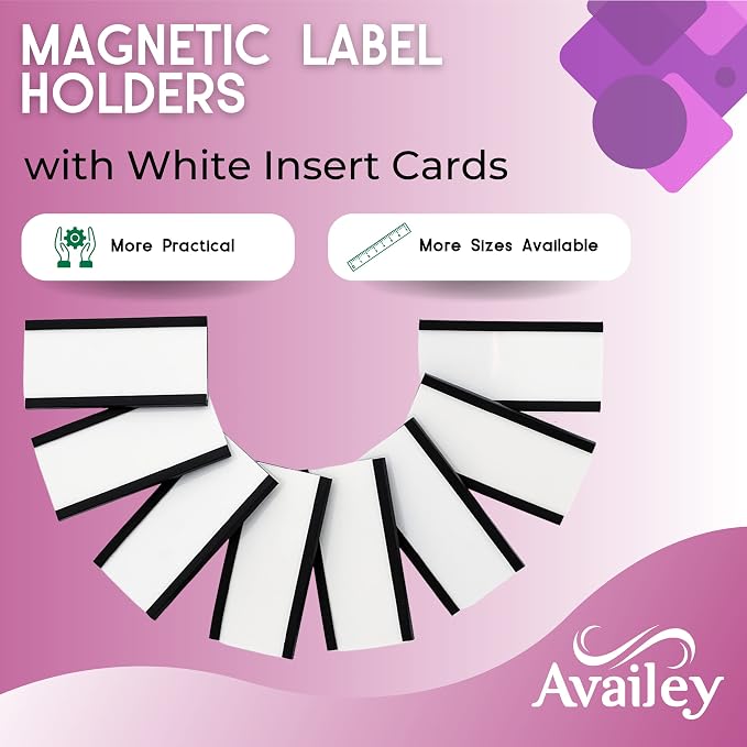Availey 60 Pack Magnetic 'C' Channel Label Holders - Image 2