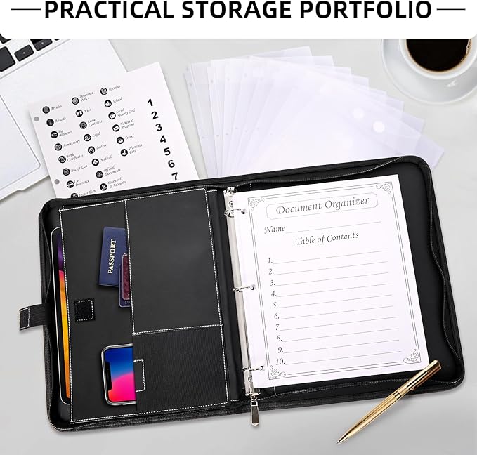 Antner Important Document Organizer Zipper Binder Family Life Emergency - Image 2