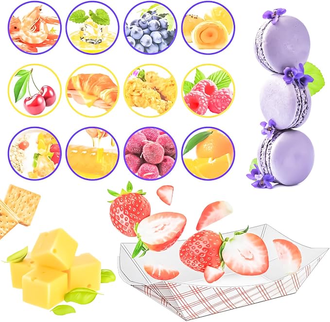 60 Pack Checkered 1 Lb Paper Food Boat Trays Disposable Paper Boats Bowls - Image 6