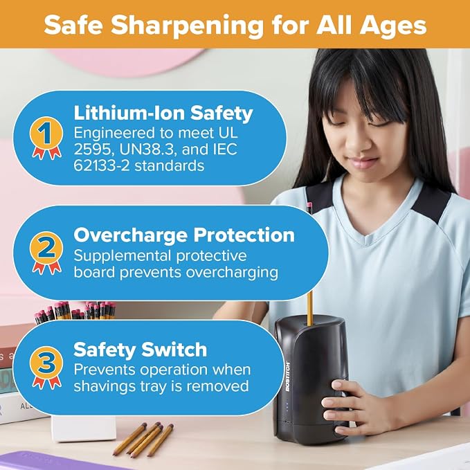 Bostitch Portable Rechargeable Battery Vertical Pencil Sharpener Helical Blade - Image 6