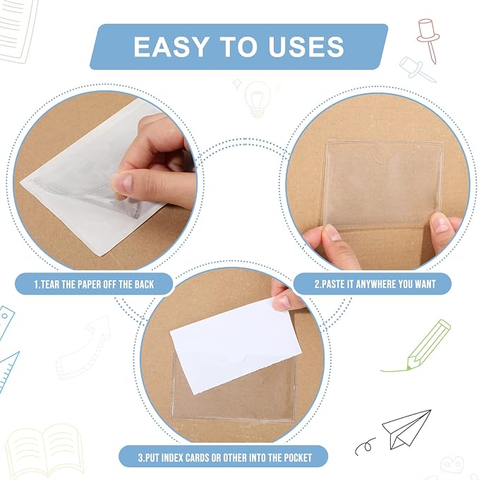 Chinco 30 Pcs Self Adhesive Pockets, Bin Labels - Image 3