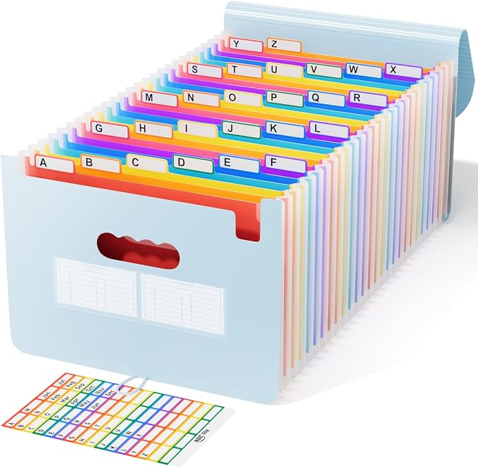 ABC life 26-Pocket Accordion File Organizer, Expanding File Folder, Letter/A4 by ABClife
