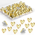 36 Pieces Cute Heart Push Pins, Decorative Gold Push Pins by GOOLADA