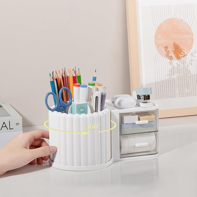 Anyoifax 360° Rotating Pen Holder 7 Slots Desk Organizer - Image 2