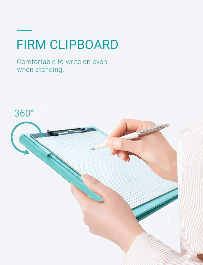 Clipboard Folder Padfolio, Writing Portfolio Faux Leather Clipboards - Image 6