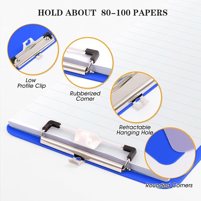 Blue Plastic Clipboard with Pen Holder, Nursing Clipboard Standard Letter A4 - Image 5