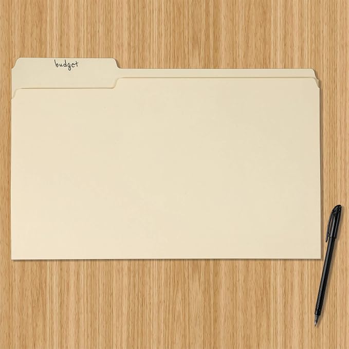 Amazon Basics Sturdy Manila File Folders, 1/3 Tabs in Assorted Positions - Image 5