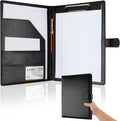Professional Padfolio with Clipboard, Faux Leather Portfolio Folder Binder by MOWPOG