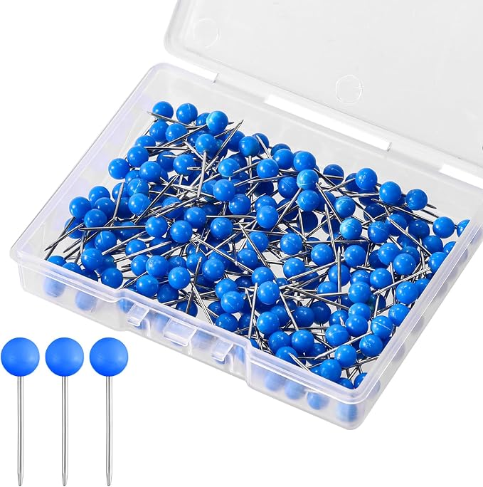 XIHIRCD 200pcs Push Pins, Map Tacks Round Head Map Push Pins Small Thumb Tacks by XIHIRCD