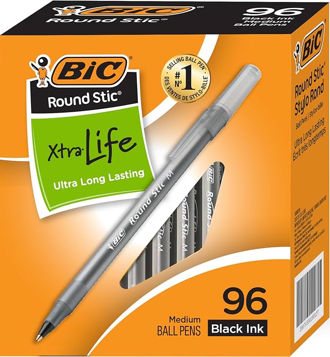 BIC Round Stic Xtra Life Ballpoint Pens by BIC