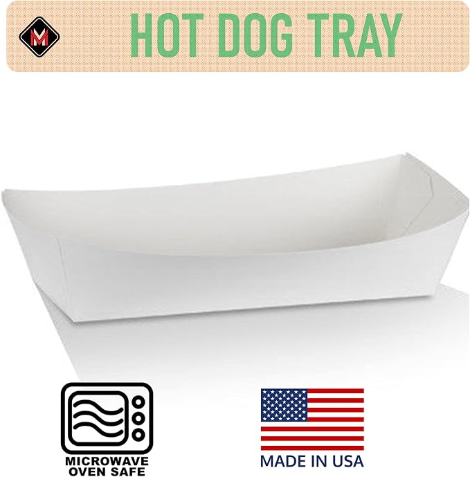 Mr Miracle 7 Inch Paper Hot Dog Tray in White. Pack of 100. Disposable - Image 4