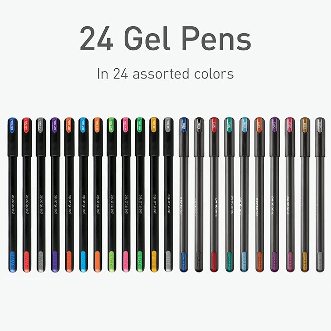 Pentonic Gel Pens, Mixed Pack, Medium & Fine Point, Smooth Writing - Image 3
