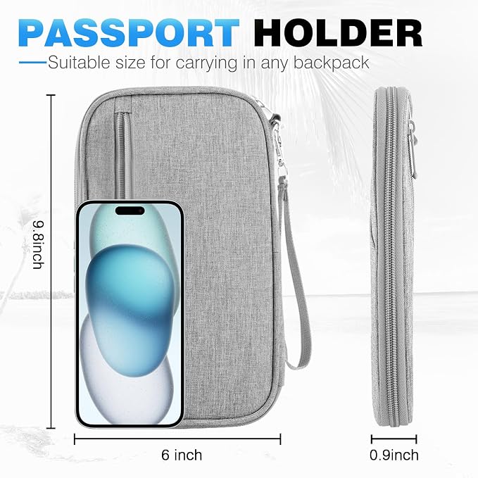 Passport Holder Family RFID Travel Document Organizer - Image 2