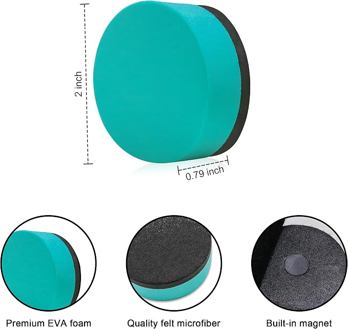 Mini Dry Erase Erasers, IHPUKIDI 48 Pack Magnetic Whiteboard Dry Erasers - Image 2