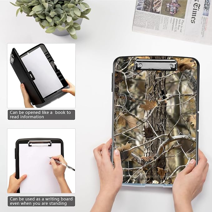 Clipboard with Storage, High Capacity Camouflage Storage Clipboard 9.5x14 with - Image 4