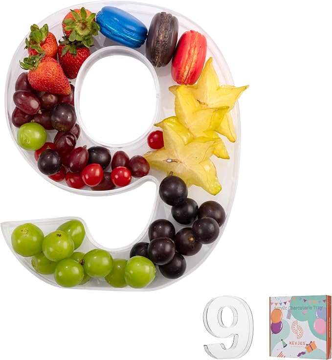 11" Clear Acrylic Letter & Number Charcuterie Tray-Reusable Fillable Alphabet by kevjes