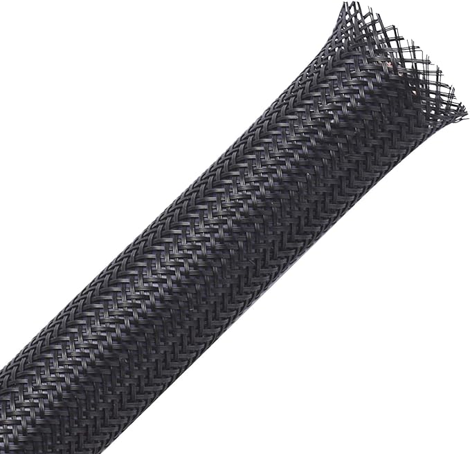 25ft - 3/4 inch PET Expandable Braided Sleeving – Black – Alex Tech Braided by AlexTech