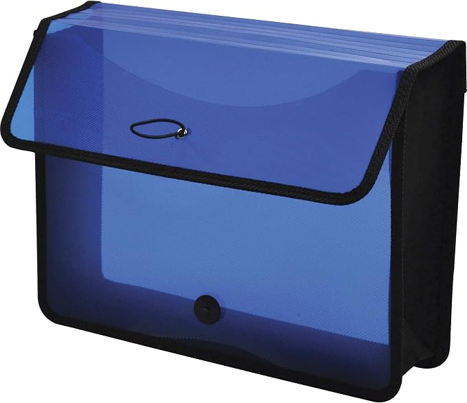 Lion Expand-N-File Poly Expanding Wallet, 3 inch Gusset, Transparent Blue by LION