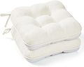 BETU White Chair Cushions for Dining Chairs Set of 2, 3.5" Thick Kitchen Table by BETU