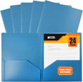 Better Office Products Heavyweight Light Blue Plastic 2 Pocket Portfolio Folder by BetterOfficeProducts