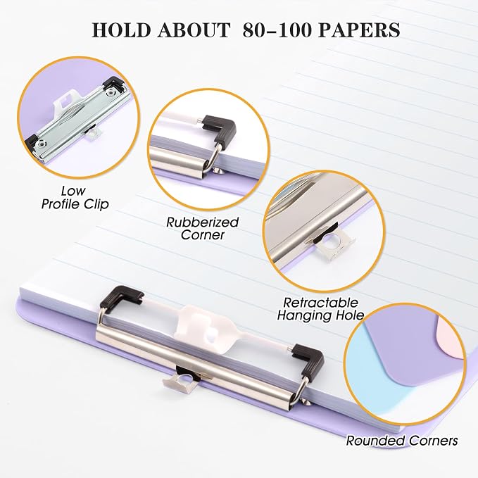 Purple Clipboard with Pen Holder, Standard A4 Letter Size, Nursing Clip Boards - Image 5