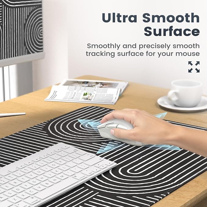 iCasso Black Desk Mat, Large Mouse Pad - Image 3