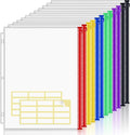 KTRIO 12 Pack Binder Pockets, 8.5 x 11 Colored Zipper Pouches by KTRIO
