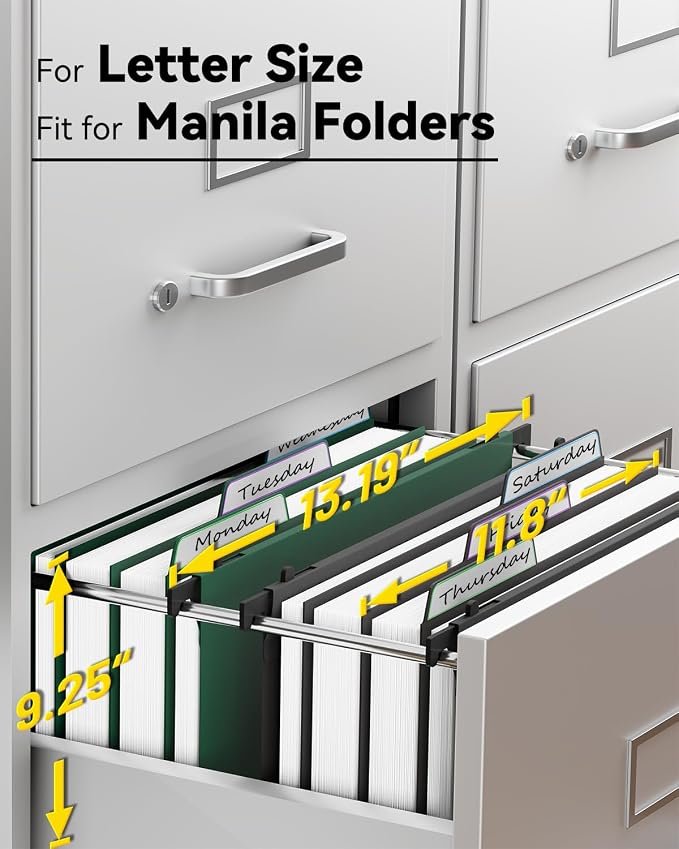 Ansook Plastic Hanging File Folders Letter Size, Expandable 4 Inch File Folders - Image 3