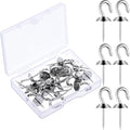 Hotop 30 Pieces Push Pin Wall Hooks Metal Thumb Tack Hangers Iron Alloy Nail by HOTOP