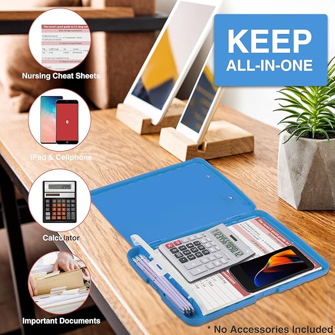 Sooez Clipboard with Storage, Clip Board 8.5 x 11 with Pen Holder, Plastic - Image 6