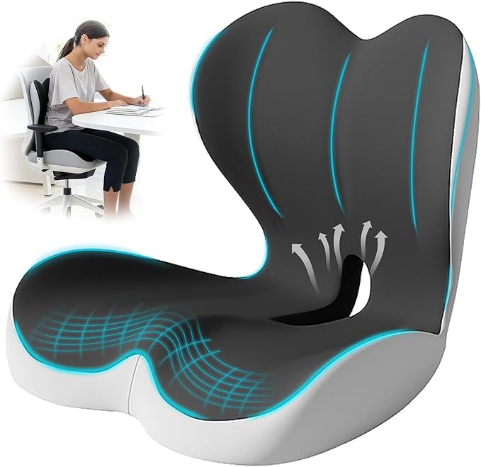 Seat Cushion for Office Chair and Car, Lumbar Support Pillow for Office Chair by Unknown