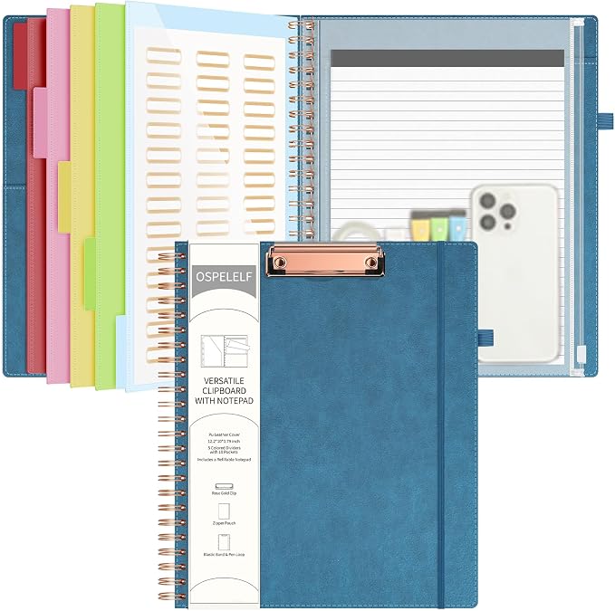 Ospelelf Foldable Spiral Clipboard Folio by OspelelfOfficeSupplies