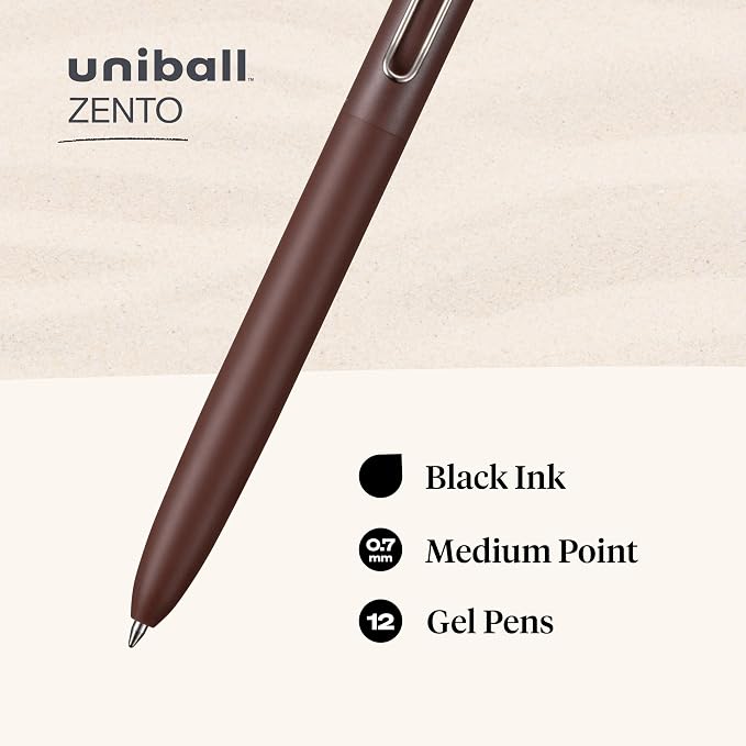 uniball Zento Liquid Gel Ink Retractable Pens, Medium Point, Boho Barrels - Image 4